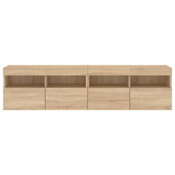 TV-Wandschränke mit LED-Leuchten 2 Stk. Sonoma-Eiche 80x30x40cm