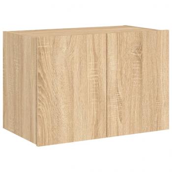 TV-Wandschrank mit LED-Leuchten Sonoma-Eiche 60x35x41 cm