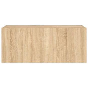 TV-Wandschrank mit LED-Leuchten Sonoma-Eiche 100x35x41 cm