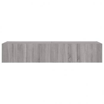 TV-Wandschränke mit LED-Leuchten 2 Stk. Grau Sonoma 80x35x31 cm