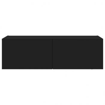 TV-Wandschrank mit LED-Leuchten Schwarz 100x35x31 cm