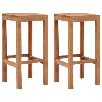 ARDEBO.de - Barhocker 2 Stk. Massivholz Teak