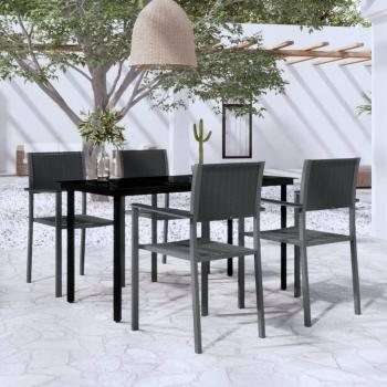 ARDEBO.de - 5-tlg. Garten-Essgruppe Schwarz