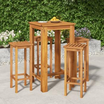 ARDEBO.de - 5-tlg. Gartenbar-Set Massivholz Akazie