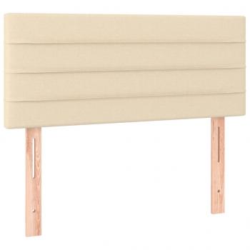 Boxspringbett mit Matratze Creme 80x200 cm Stoff