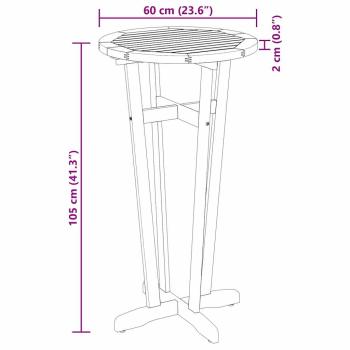 Garten-Bartisch Ø60x105 cm Massivholz Akazie