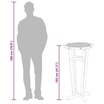 Garten-Bartisch Ø60x105 cm Massivholz Akazie