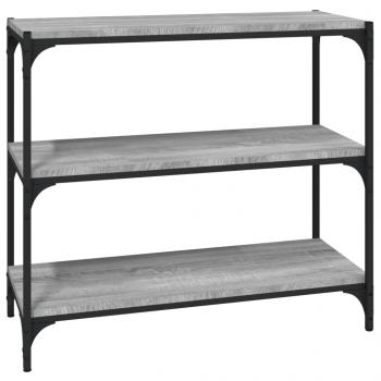 ARDEBO.de - Bücherregal Grau Sonoma 80x33x70,5 cm Holzwerkstoff und Stahl