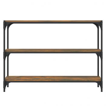 Bücherregal Räuchereiche 100x33x70,5 cm Holzwerkstoff und Stahl