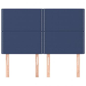 Kopfteile 4 Stk. Blau 72x5x78/88 cm Stoff