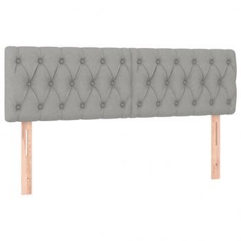 Boxspringbett mit Matratze & LED Hellgrau 160x200 cm Stoff