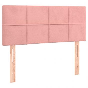 Boxspringbett mit Matratze & LED Rosa 100x200 cm Samt