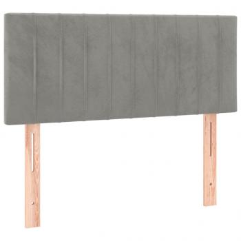 Boxspringbett mit Matratze & LED Hellgrau 100x200 cm Samt