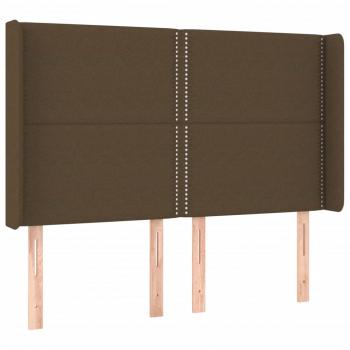 Boxspringbett mit Matratze & LED Dunkelbraun 140x200 cm Stoff