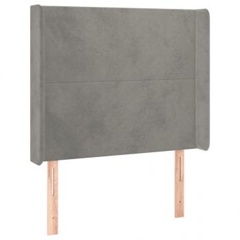 Boxspringbett mit Matratze & LED Hellgrau 100x200 cm Samt