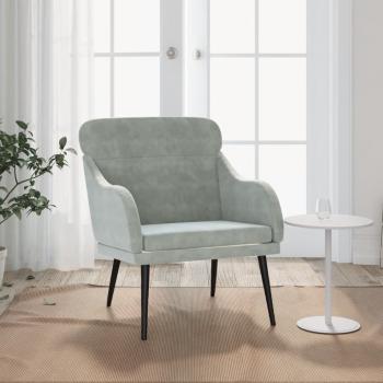 ARDEBO.de - Sessel Hellgrau 63x76x80 cm Samt