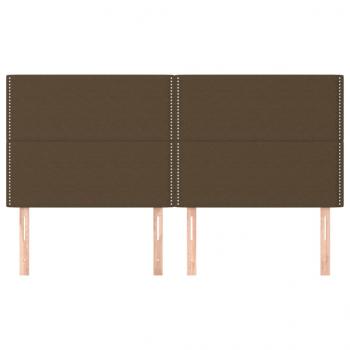 Kopfteile 4 Stk. Dunkelbraun 80x5x78/88 cm Stoff