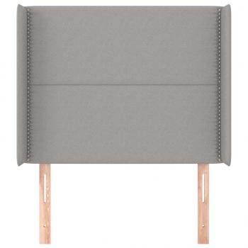 Kopfteil mit Ohren Hellgrau 93x16x118/128 cm Stoff