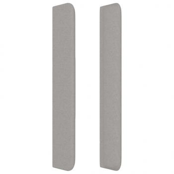 Kopfteil mit Ohren Hellgrau 93x16x118/128 cm Stoff