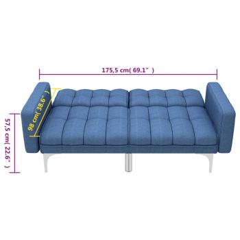 Schlafsofa Blau Stoff