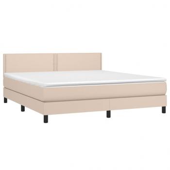 Boxspringbett Matratze Cappuccino-Braun 180x200 cm Kunstleder