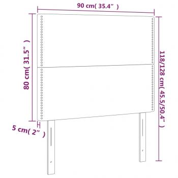 Kopfteile 2 Stk. Hellgrau 90x5x78/88 cm Stoff