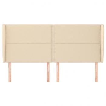 Kopfteil mit Ohren Creme 183x23x118/128 cm Stoff