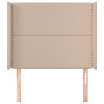 Kopfteil mit Ohren Cappuccino-Braun 93x16x118/128 cm Kunstleder