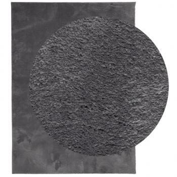 Teppich HUARTE Kurzflor Weich und Waschbar Anthrazit 160x230 cm