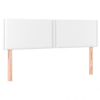 Boxspringbett mit Matratze Weiß 140x190 cm Kunstleder