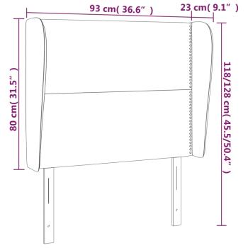 Kopfteil mit Ohren Hellgrau 93x23x118/128 cm Stoff