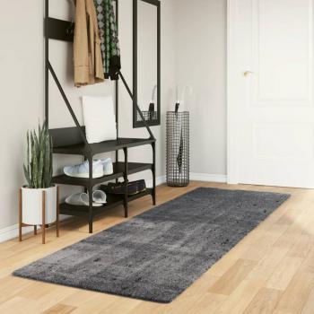ARDEBO.de - Teppich HUARTE Kurzflor Weich und Waschbar Anthrazit 80x250 cm