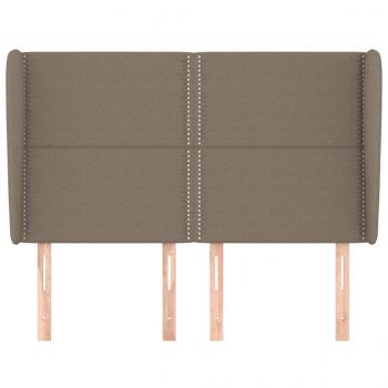 Kopfteil mit Ohren Taupe 147x23x118/128 cm Stoff