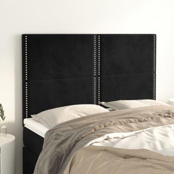 ARDEBO.de - Kopfteile 4 Stk. Schwarz 72x5x78/88 cm Samt