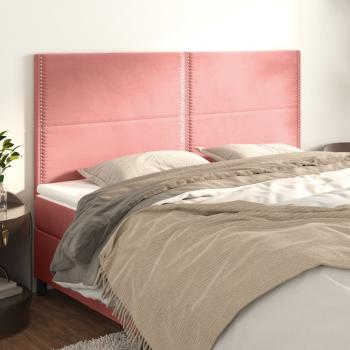 ARDEBO.de - Kopfteile 4 Stk. Rosa 100x5x78/88 cm Samt