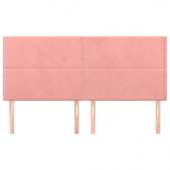 Kopfteile 4 Stk. Rosa 100x5x78/88 cm Samt