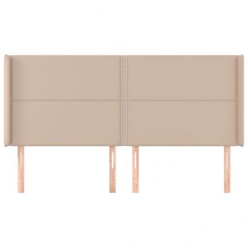 Kopfteil mit Ohren Cappuccino-Braun 183x16x118/128cm Kunstleder