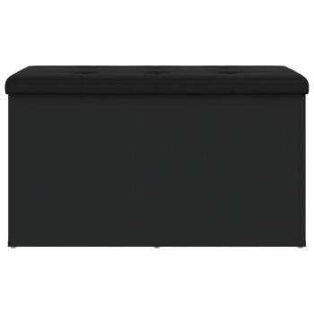 Sitzbank mit Stauraum Schwarz 82x42x45 cm Holzwerkstoff