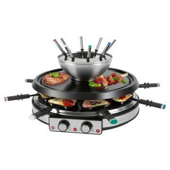 ARDEBO.de ProfiCook Raclette-/Fonduekombination PC-RG/FD 1245, 1900 W, Edelstahl (501245)