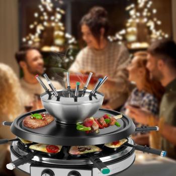 ProfiCook Raclette-/Fonduekombination PC-RG/FD 1245, 1900 W, Edelstahl (501245)