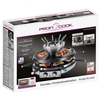 ProfiCook Raclette-/Fonduekombination PC-RG/FD 1245, 1900 W, Edelstahl (501245)