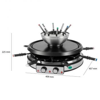 ProfiCook Raclette-/Fonduekombination PC-RG/FD 1245, 1900 W, Edelstahl (501245)