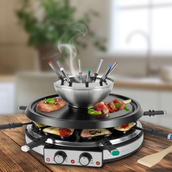 ProfiCook Raclette-/Fonduekombination PC-RG/FD 1245, 1900 W, Edelstahl (501245)