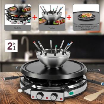 ProfiCook Raclette-/Fonduekombination PC-RG/FD 1245, 1900 W, Edelstahl (501245)