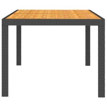 5-tlg. Garten-Essgruppe mit Kissen Poly Rattan Schwarz