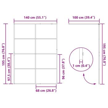Duschwand für Begehbare Dusche mit Klarem ESG-Glas 140x195 cm