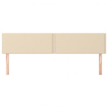Kopfteile 2 Stk. Creme 100x5x78/88 cm Stoff