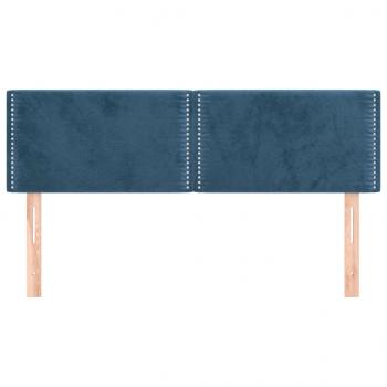 Kopfteile 2 Stk. Dunkelblau 72x5x78/88 cm Samt