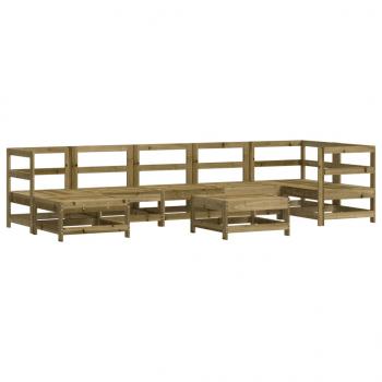 8-tlg. Garten-Lounge-Set Kiefernholz Imprägniert