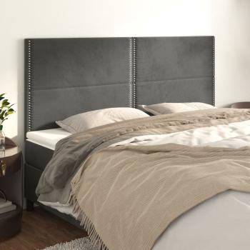 ARDEBO.de - Kopfteile 4 Stk. Dunkelgrau 80x5x78/88 cm Samt